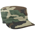 Military Camo Patrol Cap - Woodland Camo