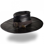 Leather Witch Hunter Hat in Black