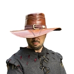 Leather Witch Hunter Hat in Brown