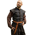 Tristan Medieval Jerkin Vest – Epic Black Cotton LARP & Renaissance Costume Vest