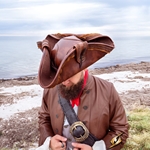 Deluxe Pirate Hat in Faux Leather - Brown