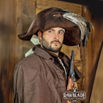 Captain Teague Hat with Feathers - Suede CLOSEOUT