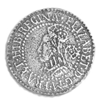 Elizabethian Sixpence Coin Button 107.0710