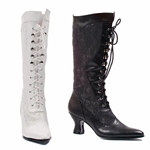 Leather And Lace Knee High Boots