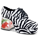 Men's Jungle Pimp Goldfish Platform Shoes - Zebra