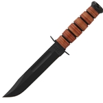KA-BAR USMC Classic Stacked Leather Grip