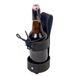 Deluxe Leather Cup Can Water Bottle Drink Holder Black