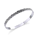 Celtic Knotwork Silver Bangle Bracelet TBG034
