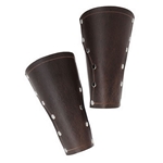 Baudouin Leather Arm Bracers - Brown
