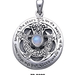 Moon Pentacle Pendant with Stone, Large 66-TP2320