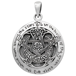 Moon Pentacle Pendant - Large - Sterling Silver