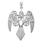 Morrigan Raven Pendant - Large - Sterling Silver