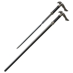 Black Axios Sword Cane - 1045 Carbon Steel Blade