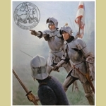 Challenge in the Mist Medieval Art Print CM-25