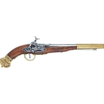 19th Century (Russian) Flintlock Pistol Brass Finish - Non-Firing Replica