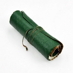 Rolled Leather Journal - Blank Book - 7 X 4.5 Inches - Green