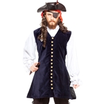 Plus Size Navy Velvet Pirate's Vest