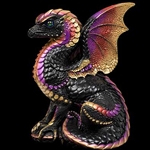 Black Gold Spectral Dragon Sculpture