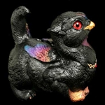 crouching Griffin Chick Sculpture Black Sunset 904-BS