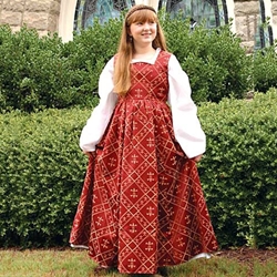Fleur-de-lis Red Dress For Children 100800