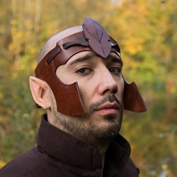 Leather Elven Head Band - Brown