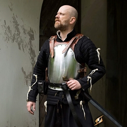 Mercenary Cuirass - Polished Steel and Leather