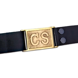 Civil War Black Leather Belt with Brass Buckle 200310