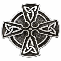 Celtic Cross Brooch with Trinity Knot