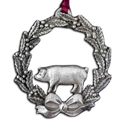 Christmas Wreath With Pig Ornament 119.0388
