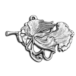 Pewter Trumpet Angel Christmas Ornament 119.0432