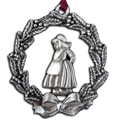 Dutch Girl Christmas Wreath Ornament