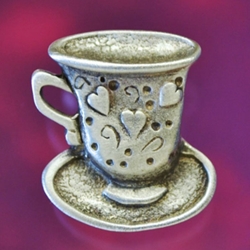 Teacup Button in Fine Pewter