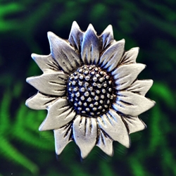 Sunflower Pin in Fine Pewter