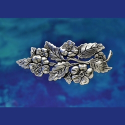 Leaves and Flowers Brooch in Fine Pewter