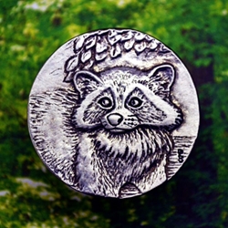 Raccoon Brooch Fine Pewter