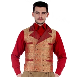 Double Breasted Brocade Vest C1287