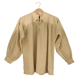 Renaissance Cotton Shirt Collarless Natural Medium GB3037