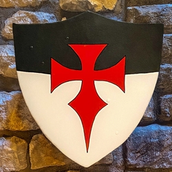 Wooden Medieval Heater Shield - Templar - 22" x 24"