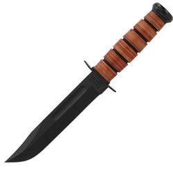 KA-BAR USMC Classic Stacked Leather Grip 404171