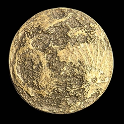 Celestial Cartographer's Moon Coin – Solid Brass Lunar Relief