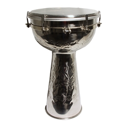 Metal Doumbek, Synthetic Head, Internal Jingles 8x14 Inch,Metal Doumbek, Jingles, 8"x14", Synthetic M08JS