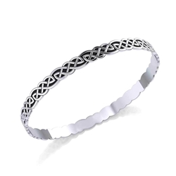 Celtic Knotwork Silver Bangle Bracelet TBG034