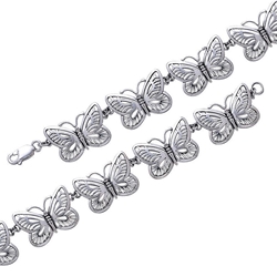 Butterfly Link Silver Bracelet 52-TBG220