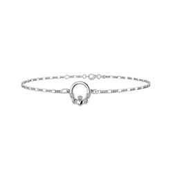 Irish Claddagh Sterling Silver Anklet