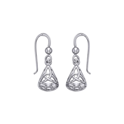 Celtic Knotwork Silver Triquetra Filigree Earrings TE683