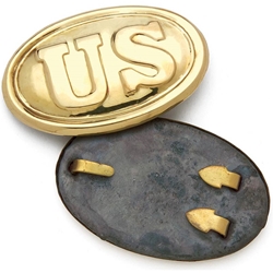 US Civil War Belt Buckle Oval - Polished Brass