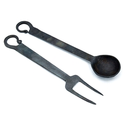 Medieval Serving Fork and Spoon Set,Medieval Fork and Ladle