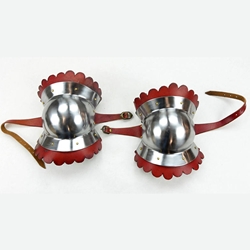 Steel and Leather Knee Cop Set – 18 Gauge
