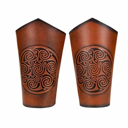 Celtic Leather Braces – Embossed Spiral Design