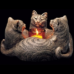 Trio of Cats Candlelamp